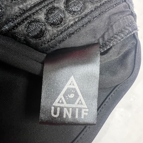 Unif Vegan Leather Cropped Top Textured Dots Black Wash Tank Revolve Grunge - Picture 11 of 14